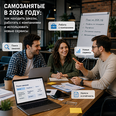 Самозанятые в 2026 году: работа, заказы и новые сервисы